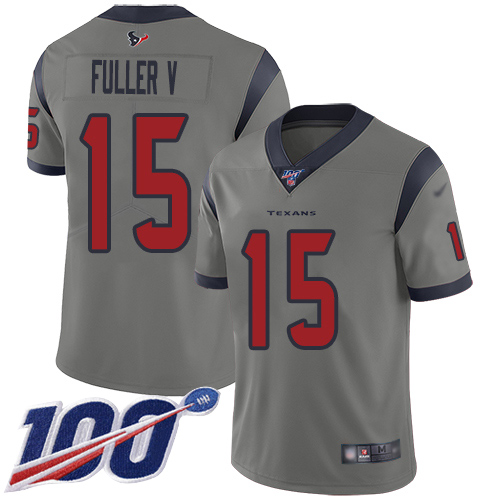 Houston Texans Limited Gray Men Will Fuller V Jersey NFL Football #15 100th Season Inverted Legend